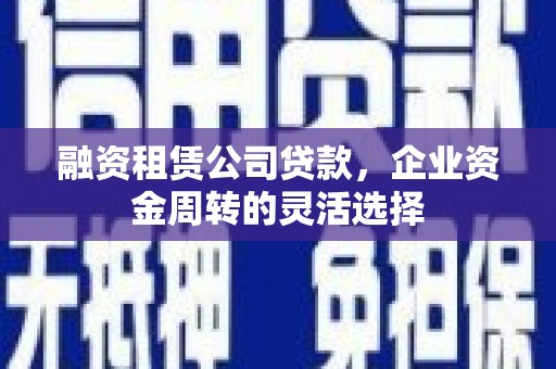 循化融资租赁公司贷款，企业资金周转的灵活选择