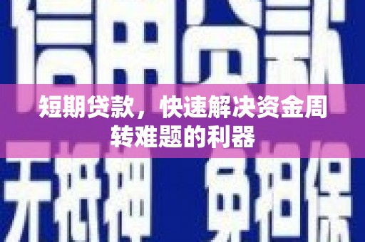 循化短期贷款，快速解决资金周转难题的利器