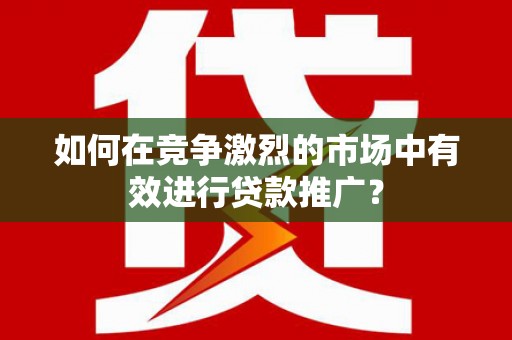 循化如何在竞争激烈的市场中有效进行贷款推广？