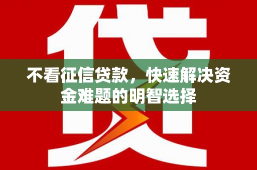 循化不看征信贷款，快速解决资金难题的明智选择