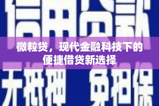 循化微粒贷，现代金融科技下的便捷借贷新选择