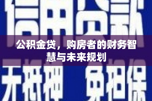 循化公积金贷，购房者的财务智慧与未来规划