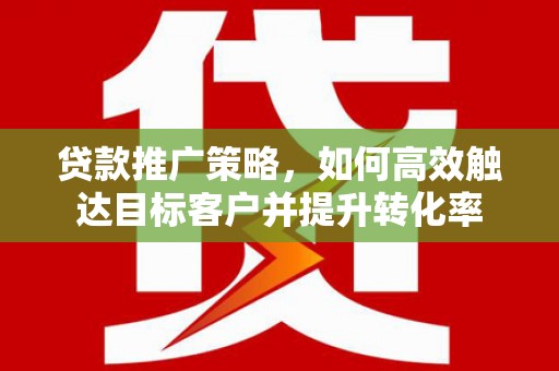 循化贷款推广策略，如何高效触达目标客户并提升转化率