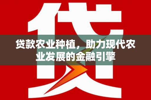 循化贷款农业种植，助力现代农业发展的金融引擎