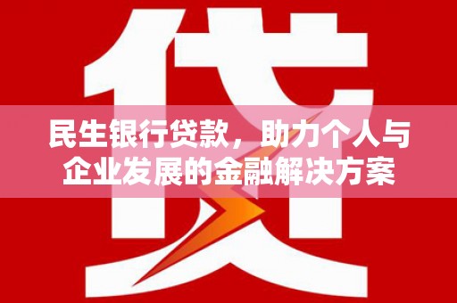 循化民生银行贷款，助力个人与企业发展的金融解决方案