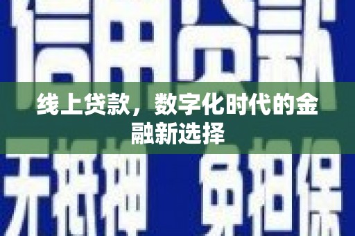 循化线上贷款，数字化时代的金融新选择