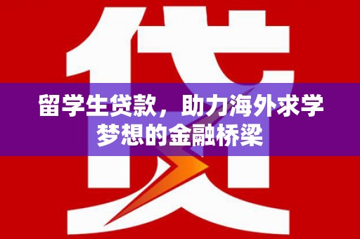 循化留学生贷款，助力海外求学梦想的金融桥梁