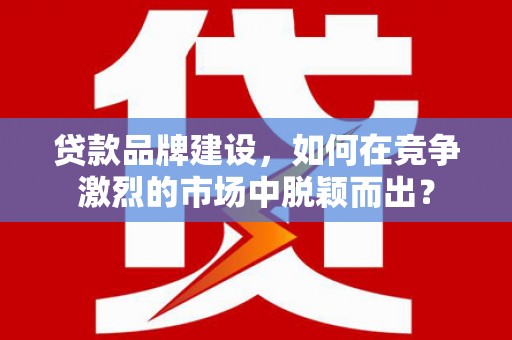 循化贷款品牌建设，如何在竞争激烈的市场中脱颖而出？