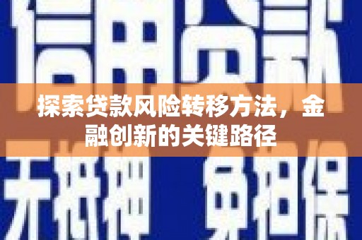 循化探索贷款风险转移方法，金融创新的关键路径