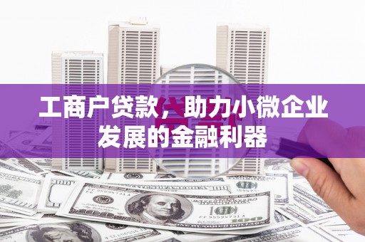 循化工商户贷款，助力小微企业发展的金融利器