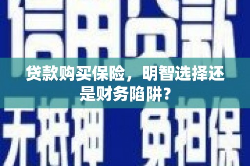循化贷款购买保险，明智选择还是财务陷阱？