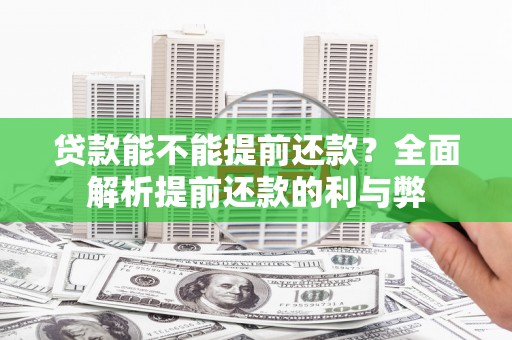 循化贷款能不能提前还款？全面解析提前还款的利与弊
