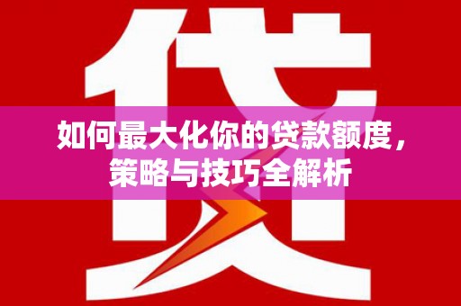 循化如何最大化你的贷款额度，策略与技巧全解析